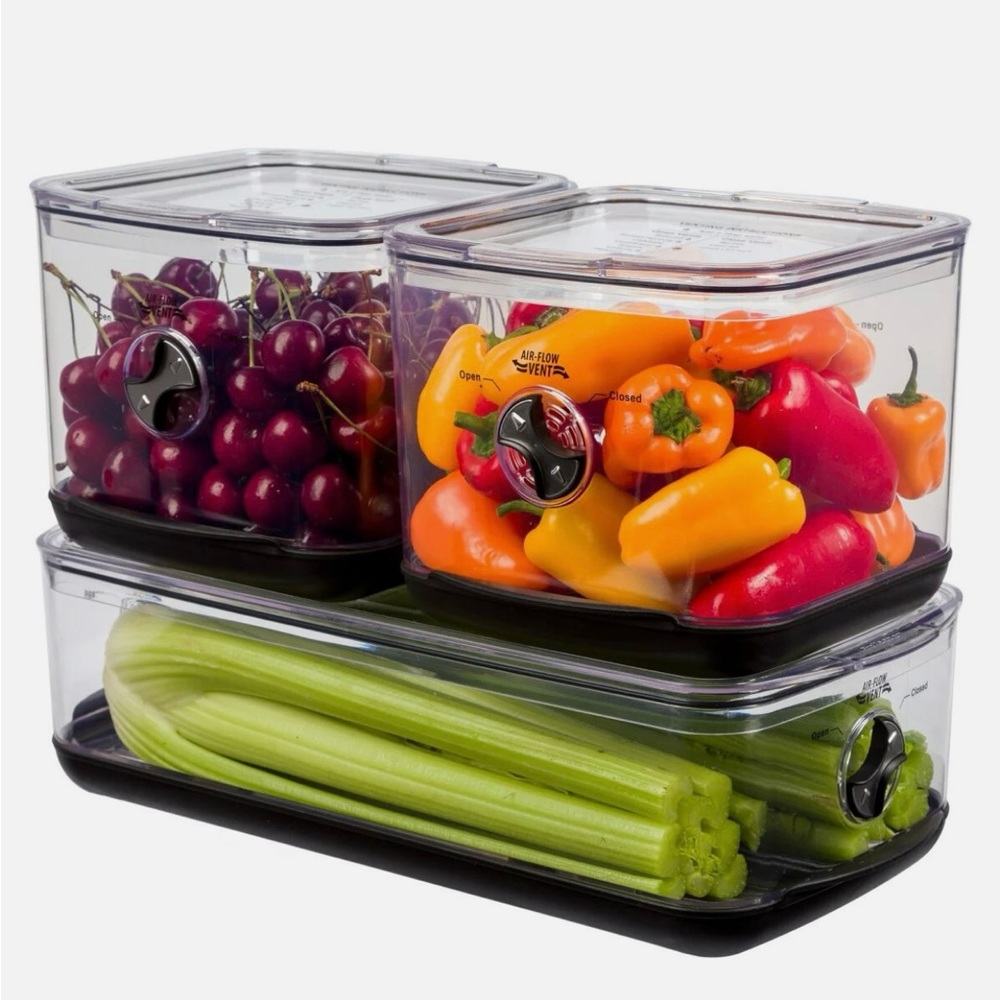 ProKeeper+ Fresh Clean Vented Produce Keeper Set 3pc (2) 3.5qt (1) 5.3qt NIB